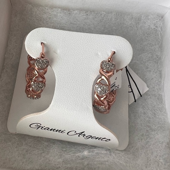 Gianni Argento Hoop Platinum Collection Earrings - Picture 4 of 4